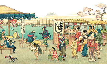 Quiosque de sushi (era Edo)