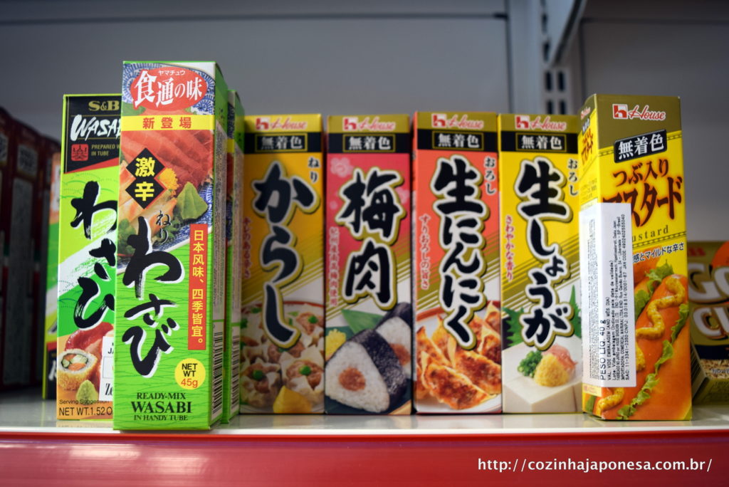 Wasabi pronto e outros condimentos