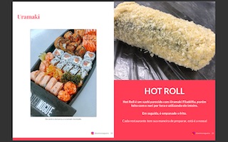 Trechos das receitas: Uramaki e Hot Roll do SushiNogue