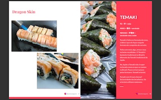 Trechos das receitas: Dragon Skin e Temaki do SushiNogue